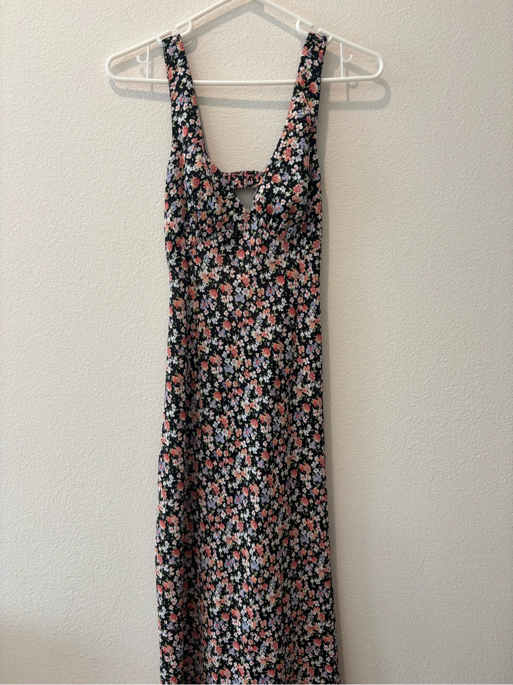 Princess Polly Black Floral Summer Maxi Dress with Pink and White Details